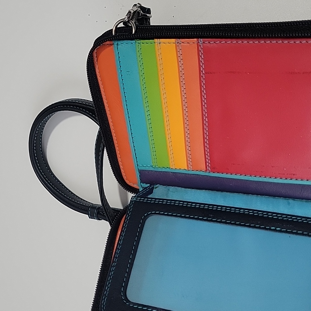 My Walit Small Crossbody Wallet Black With Blue Thread - Picture 5 of 16